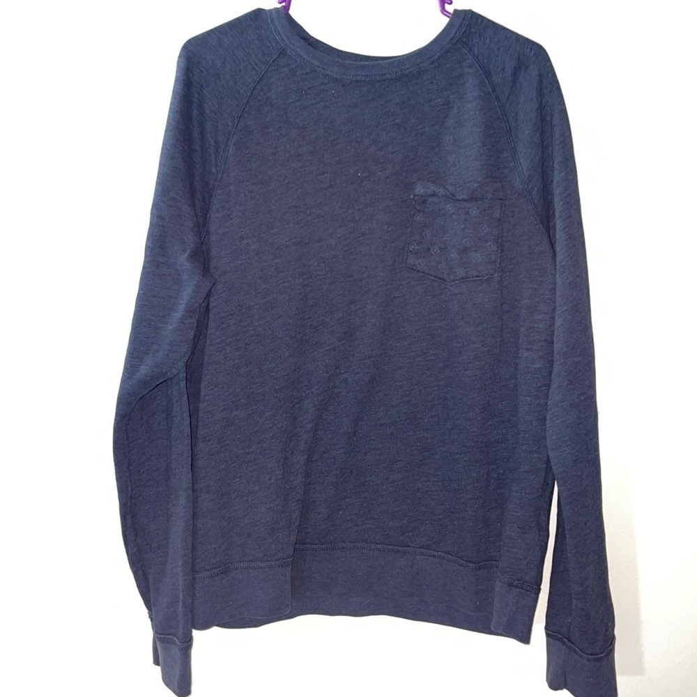 Hollister Sweater Pullover Crewneck Long Sleeve Chest Pocket Fleece Oversized